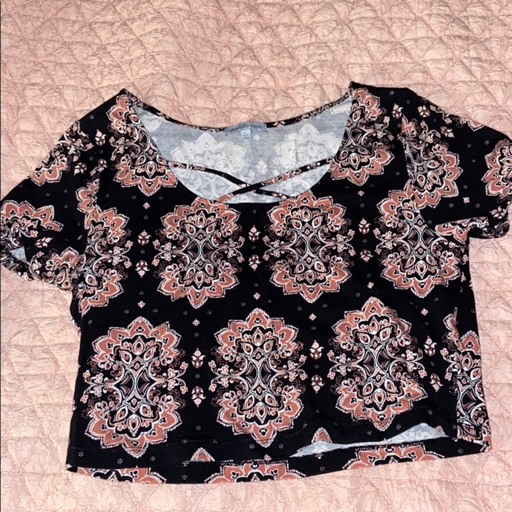 Oriental printed crop top